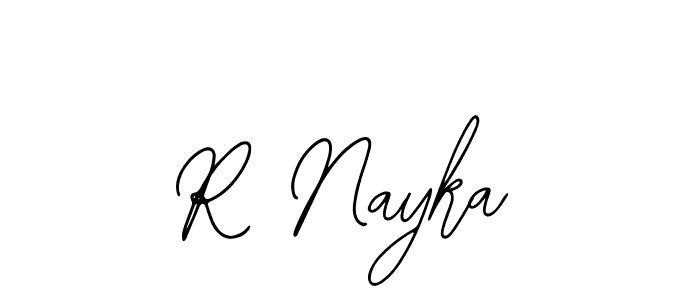 Use a signature maker to create a handwritten signature online. With this signature software, you can design (Bearetta-2O07w) your own signature for name R Nayka. R Nayka signature style 12 images and pictures png