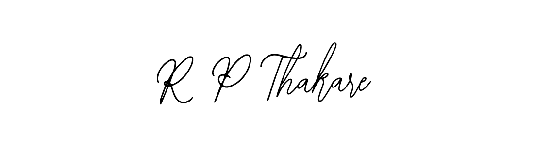 How to make R P Thakare name signature. Use Bearetta-2O07w style for creating short signs online. This is the latest handwritten sign. R P Thakare signature style 12 images and pictures png