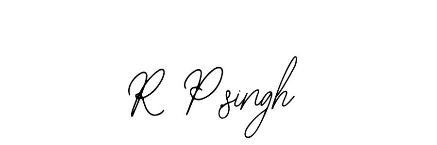 How to make R P.singh name signature. Use Bearetta-2O07w style for creating short signs online. This is the latest handwritten sign. R P.singh signature style 12 images and pictures png
