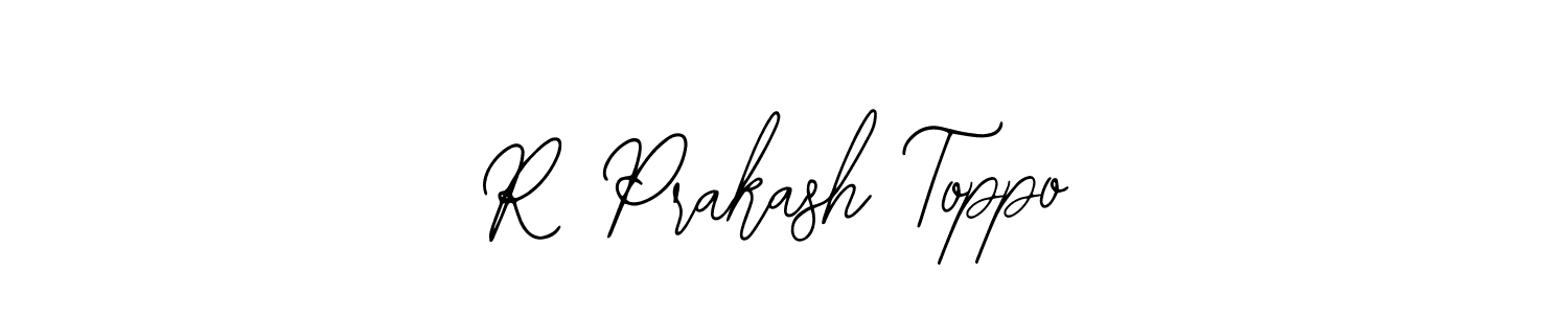 How to make R Prakash Toppo name signature. Use Bearetta-2O07w style for creating short signs online. This is the latest handwritten sign. R Prakash Toppo signature style 12 images and pictures png