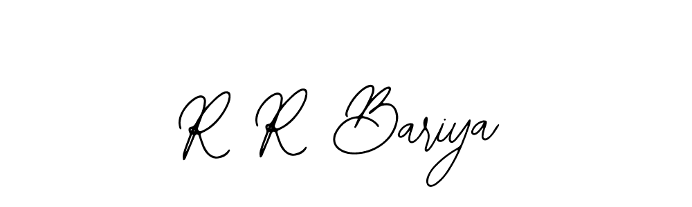 How to make R R Bariya name signature. Use Bearetta-2O07w style for creating short signs online. This is the latest handwritten sign. R R Bariya signature style 12 images and pictures png