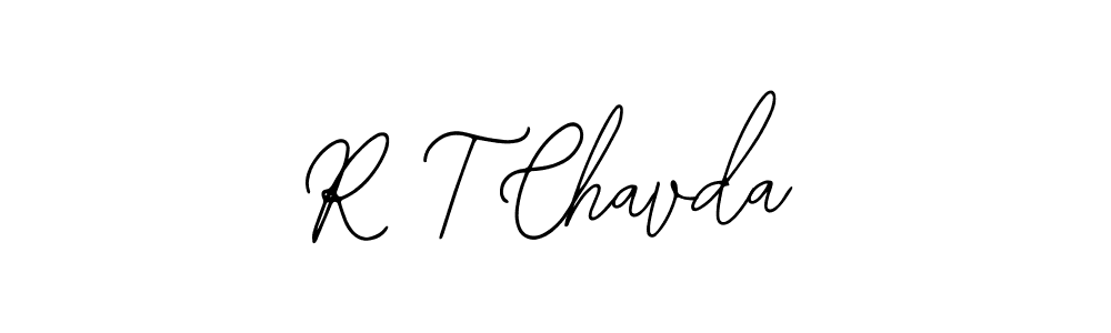 The best way (Bearetta-2O07w) to make a short signature is to pick only two or three words in your name. The name R T Chavda include a total of six letters. For converting this name. R T Chavda signature style 12 images and pictures png