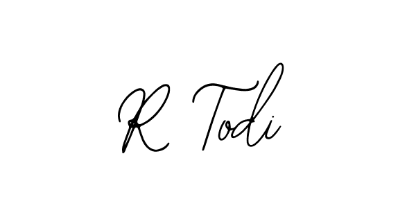 The best way (Bearetta-2O07w) to make a short signature is to pick only two or three words in your name. The name R Todi include a total of six letters. For converting this name. R Todi signature style 12 images and pictures png