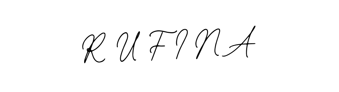 You should practise on your own different ways (Bearetta-2O07w) to write your name (R U F I N A) in signature. don't let someone else do it for you. R U F I N A signature style 12 images and pictures png