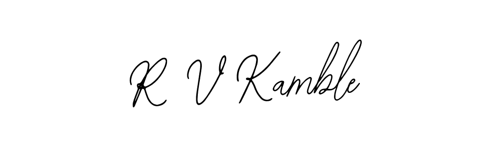 Design your own signature with our free online signature maker. With this signature software, you can create a handwritten (Bearetta-2O07w) signature for name R V Kamble. R V Kamble signature style 12 images and pictures png