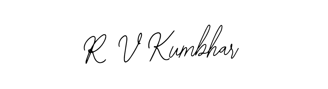 Use a signature maker to create a handwritten signature online. With this signature software, you can design (Bearetta-2O07w) your own signature for name R V Kumbhar. R V Kumbhar signature style 12 images and pictures png