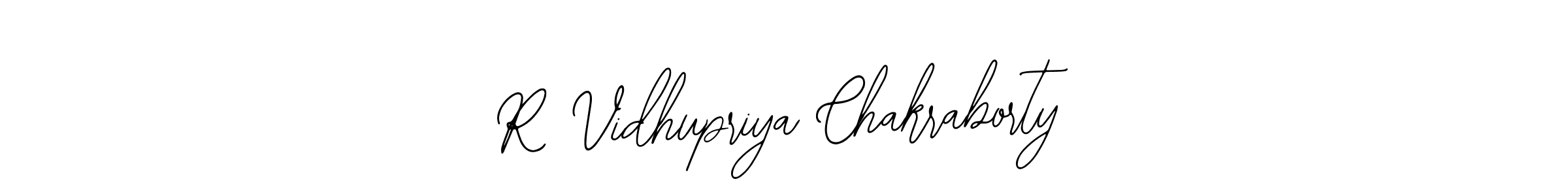 You should practise on your own different ways (Bearetta-2O07w) to write your name (R Vidhupriya Chakraborty) in signature. don't let someone else do it for you. R Vidhupriya Chakraborty signature style 12 images and pictures png