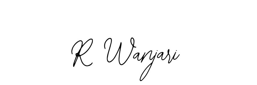 Design your own signature with our free online signature maker. With this signature software, you can create a handwritten (Bearetta-2O07w) signature for name R Wanjari. R Wanjari signature style 12 images and pictures png