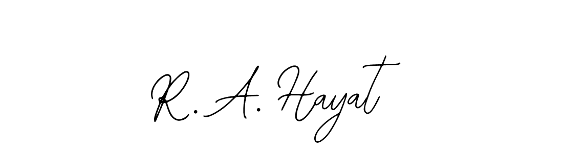 You should practise on your own different ways (Bearetta-2O07w) to write your name (R. A. Hayat) in signature. don't let someone else do it for you. R. A. Hayat signature style 12 images and pictures png
