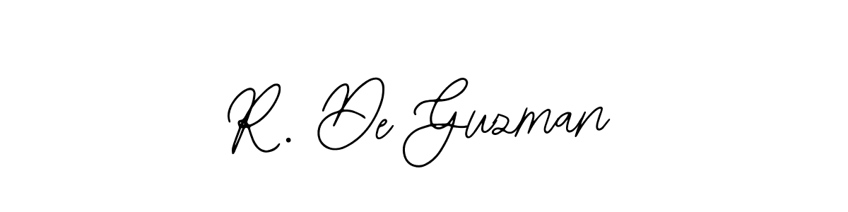 How to make R. De Guzman name signature. Use Bearetta-2O07w style for creating short signs online. This is the latest handwritten sign. R. De Guzman signature style 12 images and pictures png