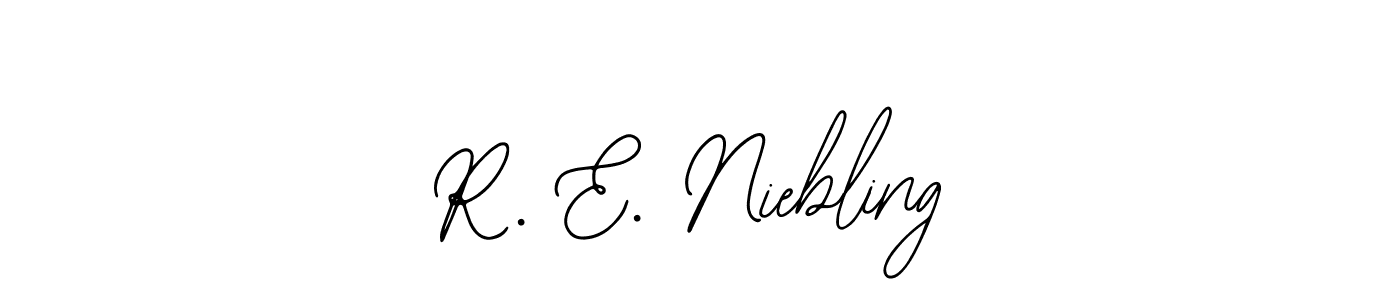 The best way (Bearetta-2O07w) to make a short signature is to pick only two or three words in your name. The name R. E. Niebling include a total of six letters. For converting this name. R. E. Niebling signature style 12 images and pictures png