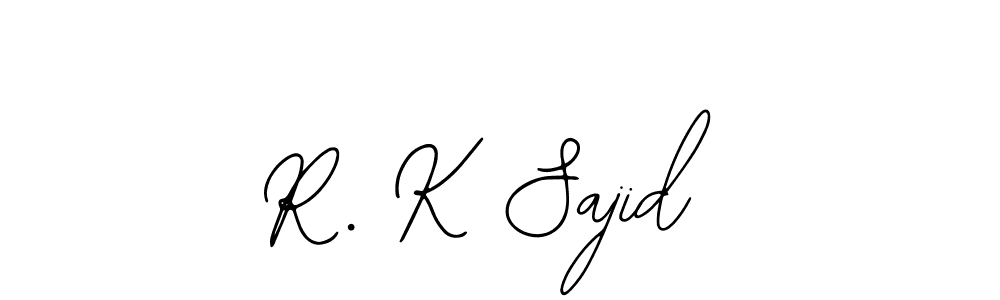 Bearetta-2O07w is a professional signature style that is perfect for those who want to add a touch of class to their signature. It is also a great choice for those who want to make their signature more unique. Get R. K Sajid name to fancy signature for free. R. K Sajid signature style 12 images and pictures png