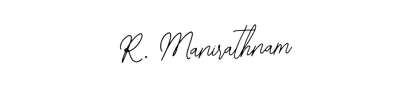 How to make R. Manirathnam name signature. Use Bearetta-2O07w style for creating short signs online. This is the latest handwritten sign. R. Manirathnam signature style 12 images and pictures png