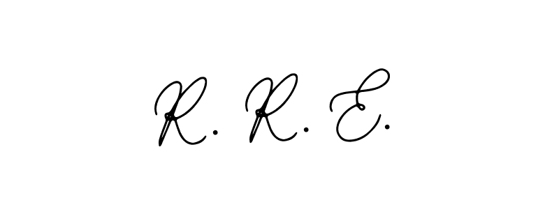 The best way (Bearetta-2O07w) to make a short signature is to pick only two or three words in your name. The name R. R. E. include a total of six letters. For converting this name. R. R. E. signature style 12 images and pictures png