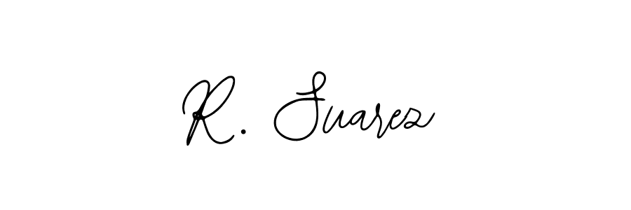 How to make R. Suarez name signature. Use Bearetta-2O07w style for creating short signs online. This is the latest handwritten sign. R. Suarez signature style 12 images and pictures png