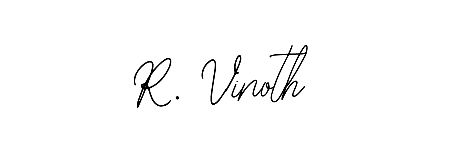 How to make R. Vinoth name signature. Use Bearetta-2O07w style for creating short signs online. This is the latest handwritten sign. R. Vinoth signature style 12 images and pictures png