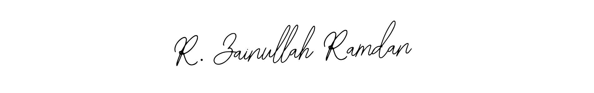 Use a signature maker to create a handwritten signature online. With this signature software, you can design (Bearetta-2O07w) your own signature for name R. Zainullah Ramdan. R. Zainullah Ramdan signature style 12 images and pictures png