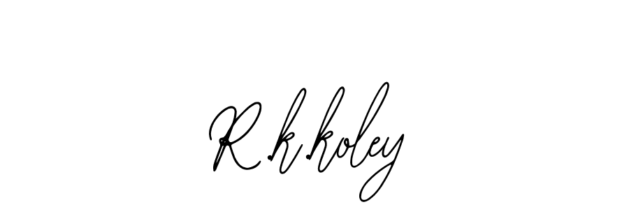 The best way (Bearetta-2O07w) to make a short signature is to pick only two or three words in your name. The name R.k.koley include a total of six letters. For converting this name. R.k.koley signature style 12 images and pictures png