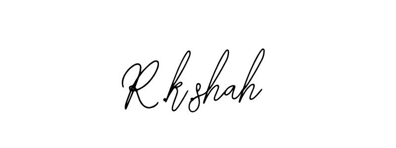 if you are searching for the best signature style for your name R.k.shah. so please give up your signature search. here we have designed multiple signature styles  using Bearetta-2O07w. R.k.shah signature style 12 images and pictures png