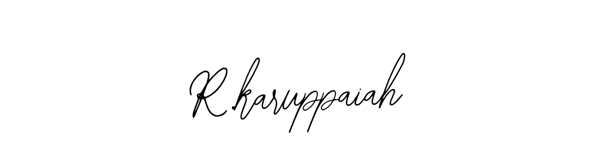 Design your own signature with our free online signature maker. With this signature software, you can create a handwritten (Bearetta-2O07w) signature for name R.karuppaiah. R.karuppaiah signature style 12 images and pictures png