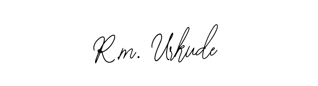 The best way (Bearetta-2O07w) to make a short signature is to pick only two or three words in your name. The name R.m. Urkude include a total of six letters. For converting this name. R.m. Urkude signature style 12 images and pictures png