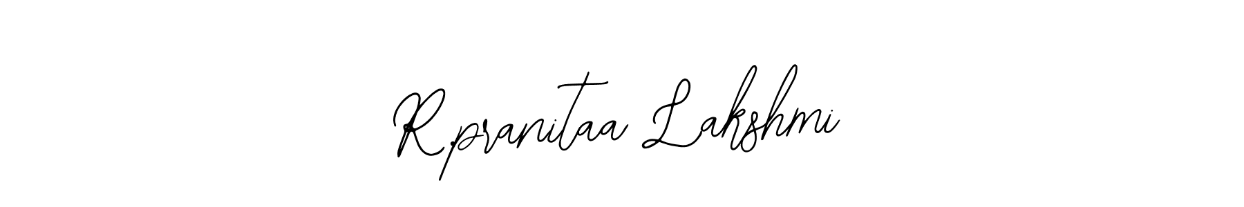 You should practise on your own different ways (Bearetta-2O07w) to write your name (R.pranitaa Lakshmi) in signature. don't let someone else do it for you. R.pranitaa Lakshmi signature style 12 images and pictures png