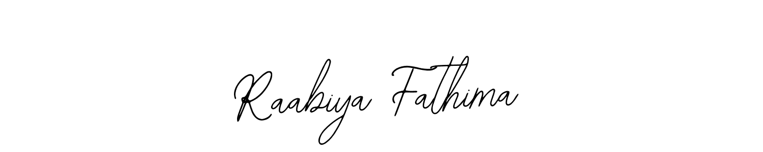 How to make Raabiya Fathima name signature. Use Bearetta-2O07w style for creating short signs online. This is the latest handwritten sign. Raabiya Fathima signature style 12 images and pictures png