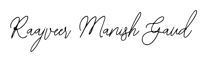 An effortless, minimalist signature concept for Raajveer Manish Gaud using Bearetta-2O07w design. Clean lines that look great on any document. Raajveer Manish Gaud signature style 12 images and pictures png