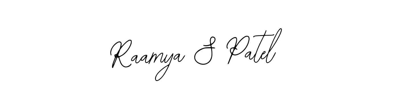 How to make Raamya S Patel name signature. Use Bearetta-2O07w style for creating short signs online. This is the latest handwritten sign. Raamya S Patel signature style 12 images and pictures png