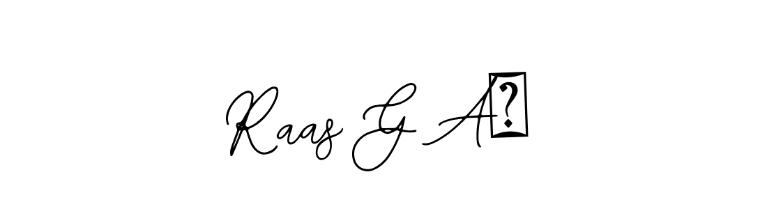 Use a signature maker to create a handwritten signature online. With this signature software, you can design (Bearetta-2O07w) your own signature for name Raas G Aㅡ. Raas G Aㅡ signature style 12 images and pictures png