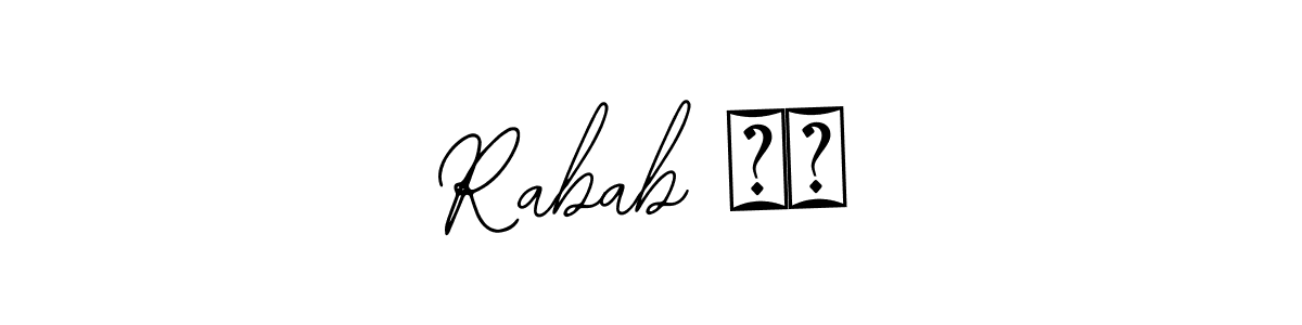 How to make Rabab ♥️ name signature. Use Bearetta-2O07w style for creating short signs online. This is the latest handwritten sign. Rabab ♥️ signature style 12 images and pictures png