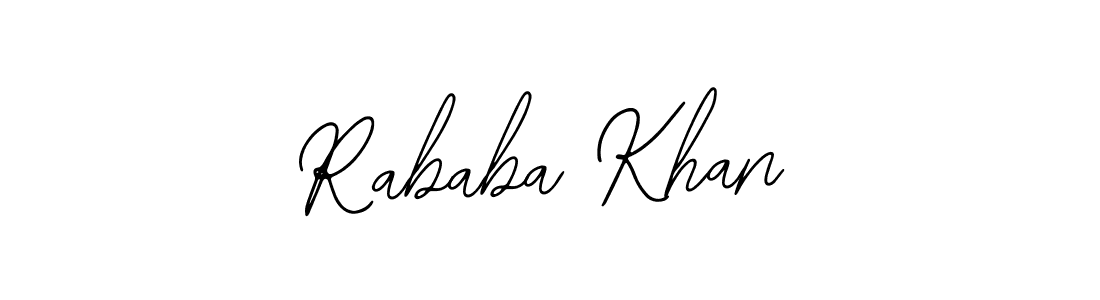 The best way (Bearetta-2O07w) to make a short signature is to pick only two or three words in your name. The name Rababa Khan include a total of six letters. For converting this name. Rababa Khan signature style 12 images and pictures png