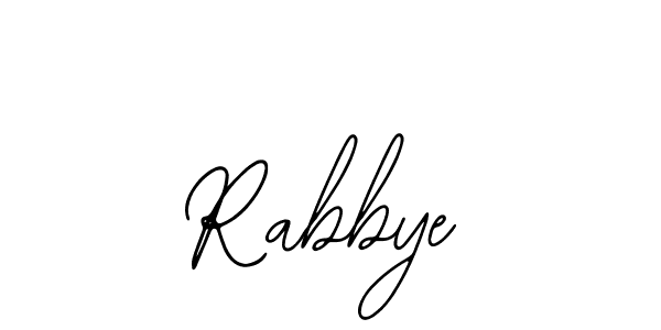 Use a signature maker to create a handwritten signature online. With this signature software, you can design (Bearetta-2O07w) your own signature for name Rabbye. Rabbye signature style 12 images and pictures png