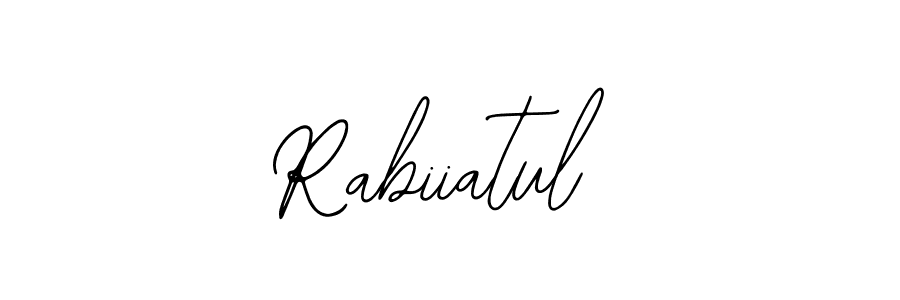 if you are searching for the best signature style for your name Rabiiatul. so please give up your signature search. here we have designed multiple signature styles  using Bearetta-2O07w. Rabiiatul signature style 12 images and pictures png