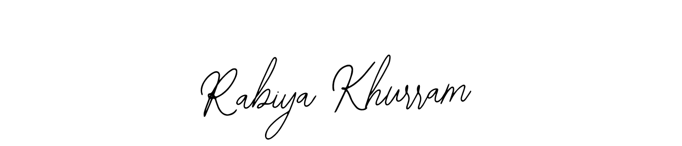 Design your own signature with our free online signature maker. With this signature software, you can create a handwritten (Bearetta-2O07w) signature for name Rabiya Khurram. Rabiya Khurram signature style 12 images and pictures png