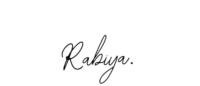 The best way (Bearetta-2O07w) to make a short signature is to pick only two or three words in your name. The name Rabiya. include a total of six letters. For converting this name. Rabiya. signature style 12 images and pictures png