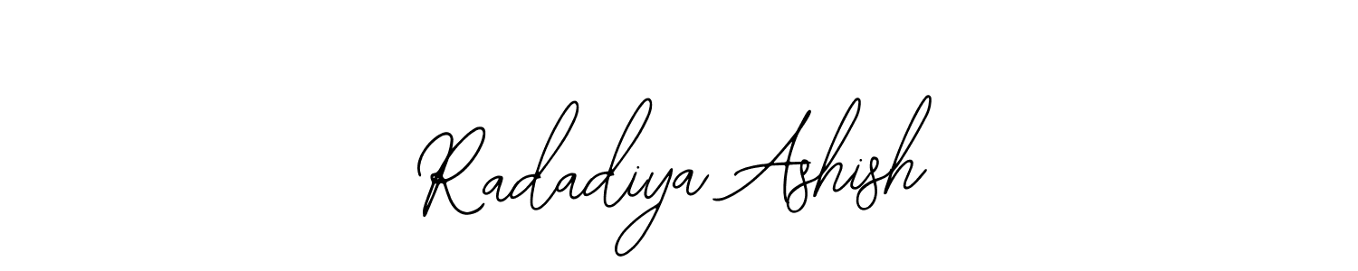 How to make Radadiya Ashish name signature. Use Bearetta-2O07w style for creating short signs online. This is the latest handwritten sign. Radadiya Ashish signature style 12 images and pictures png