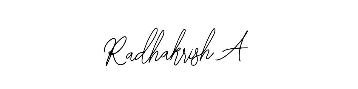 How to make Radhakrish A name signature. Use Bearetta-2O07w style for creating short signs online. This is the latest handwritten sign. Radhakrish A signature style 12 images and pictures png