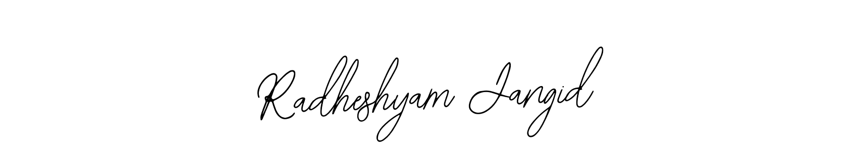 You should practise on your own different ways (Bearetta-2O07w) to write your name (Radheshyam Jangid) in signature. don't let someone else do it for you. Radheshyam Jangid signature style 12 images and pictures png