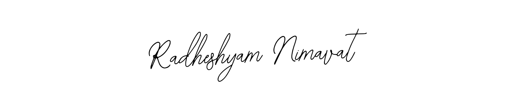 Also You can easily find your signature by using the search form. We will create Radheshyam Nimavat name handwritten signature images for you free of cost using Bearetta-2O07w sign style. Radheshyam Nimavat signature style 12 images and pictures png