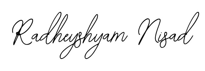Explore multiple handwriting variations for Radheyshyam Nisad including this stunning Bearetta-2O07w design. Free to use across all platforms. Radheyshyam Nisad signature style 12 images and pictures png
