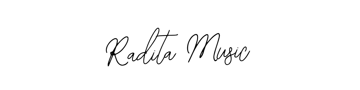 How to make Radita Music name signature. Use Bearetta-2O07w style for creating short signs online. This is the latest handwritten sign. Radita Music signature style 12 images and pictures png