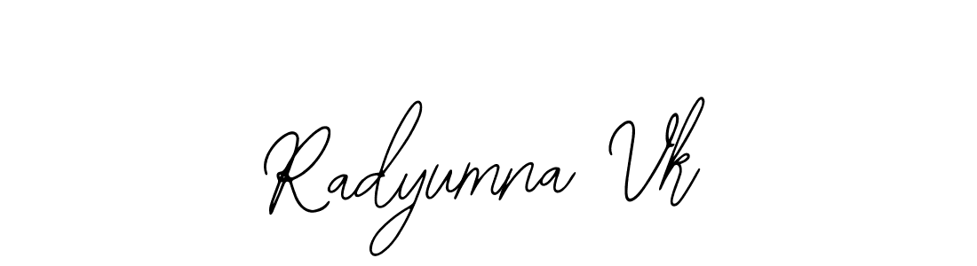 The best way (Bearetta-2O07w) to make a short signature is to pick only two or three words in your name. The name Radyumna Vk include a total of six letters. For converting this name. Radyumna Vk signature style 12 images and pictures png