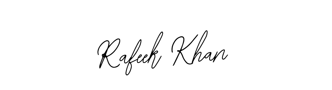 The best way (Bearetta-2O07w) to make a short signature is to pick only two or three words in your name. The name Rafeek Khan include a total of six letters. For converting this name. Rafeek Khan signature style 12 images and pictures png