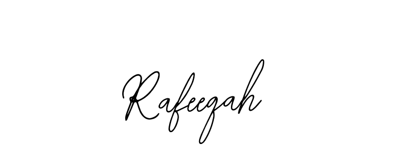 How to make Rafeeqah name signature. Use Bearetta-2O07w style for creating short signs online. This is the latest handwritten sign. Rafeeqah signature style 12 images and pictures png