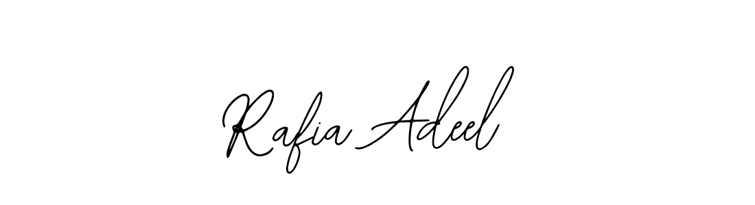 You should practise on your own different ways (Bearetta-2O07w) to write your name (Rafia Adeel) in signature. don't let someone else do it for you. Rafia Adeel signature style 12 images and pictures png