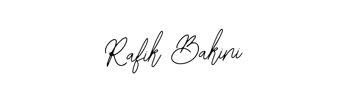 Bearetta-2O07w is a professional signature style that is perfect for those who want to add a touch of class to their signature. It is also a great choice for those who want to make their signature more unique. Get Rafik Bakini name to fancy signature for free. Rafik Bakini signature style 12 images and pictures png