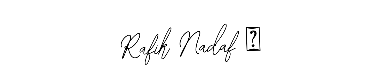 The best way (Bearetta-2O07w) to make a short signature is to pick only two or three words in your name. The name Rafik Nadaf ✅ include a total of six letters. For converting this name. Rafik Nadaf ✅ signature style 12 images and pictures png