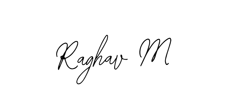 How to make Raghav M name signature. Use Bearetta-2O07w style for creating short signs online. This is the latest handwritten sign. Raghav M signature style 12 images and pictures png