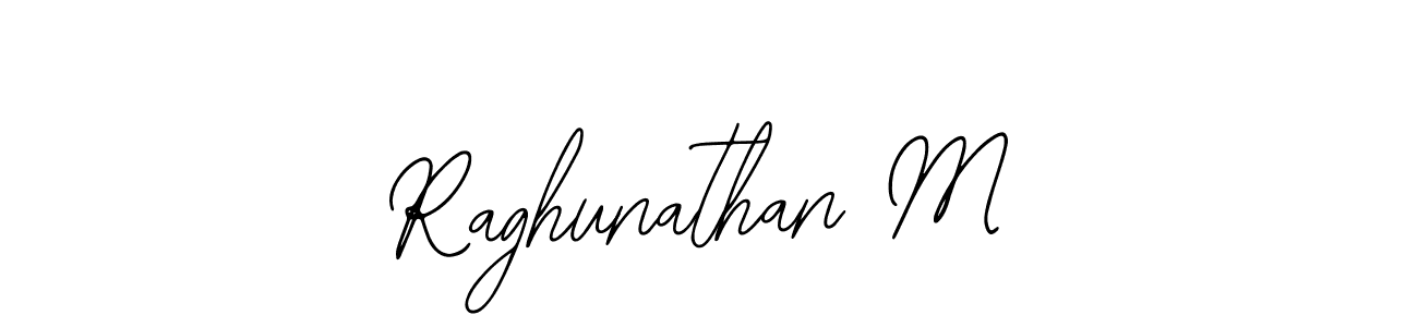 The best way (Bearetta-2O07w) to make a short signature is to pick only two or three words in your name. The name Raghunathan M include a total of six letters. For converting this name. Raghunathan M signature style 12 images and pictures png